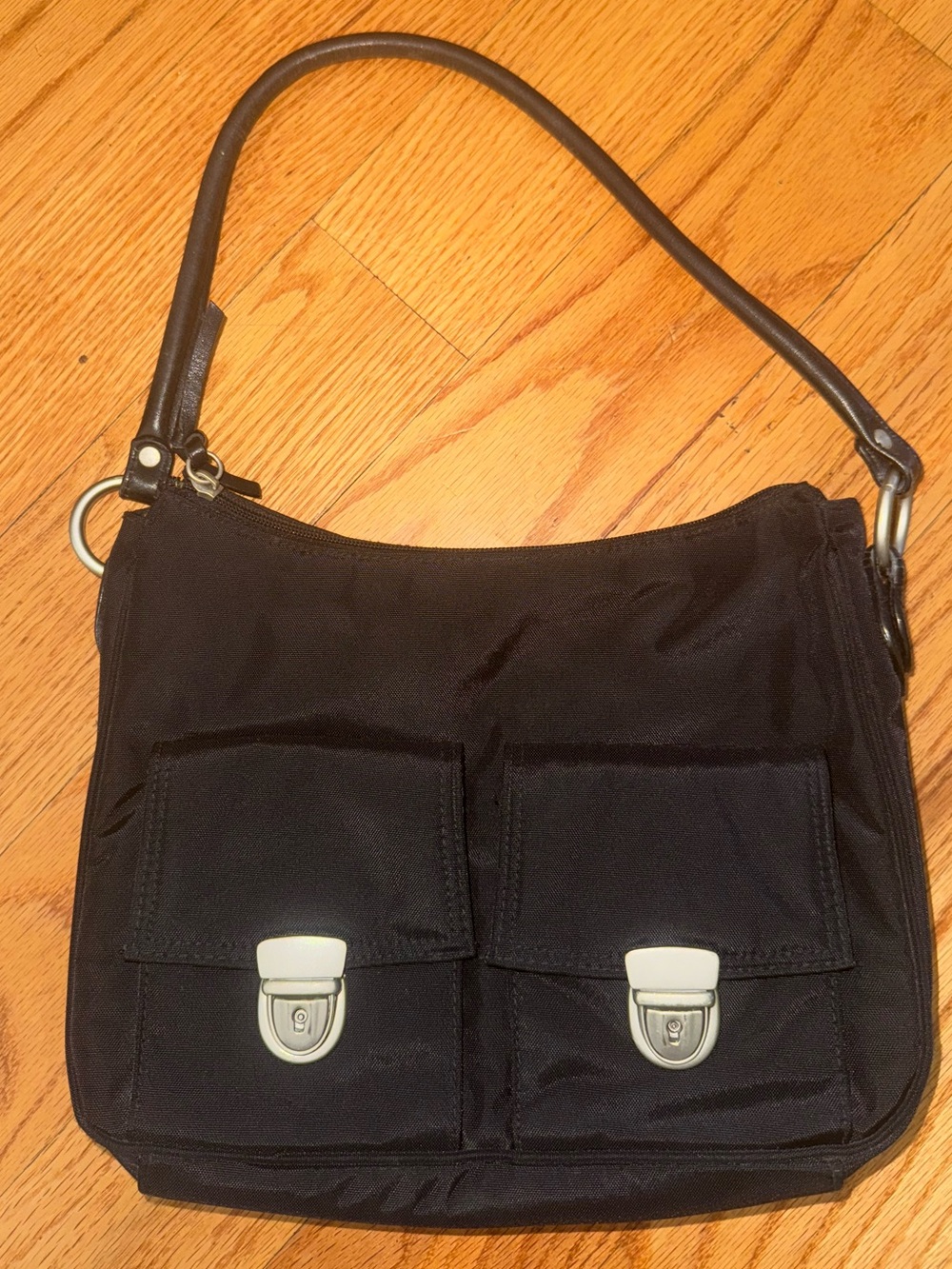 American Eagle nylon shoulder bag with two front pockets